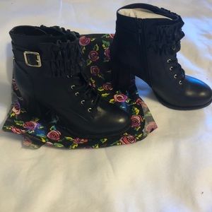New Betsy Johnson black boots. No tags.